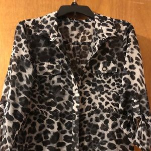 leopard print button up